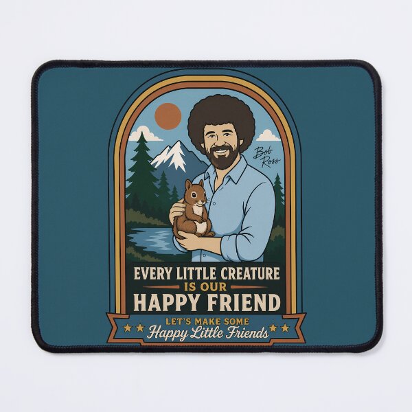 Item preview, Bob Ross Squirrel Happy Little Friend Nature Art designed and sold by karamram.