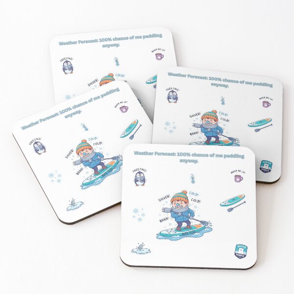 Item preview, Funny Winter Stand Up Paddleboard Freezing Cold SUP Sticker Pack designed and sold by SmartPuns.