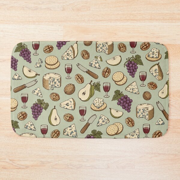 Item preview, Stilton Cheese Pattern | English Blue Cheese Board with Grapes, Walnuts, Pears and Port designed and sold by StickyGuys.