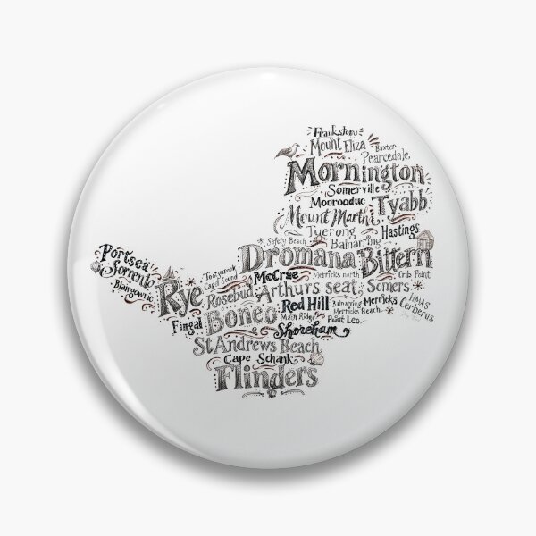 Item preview, Mornington Peninsula word cloud map designed and sold by Jenny Wood.