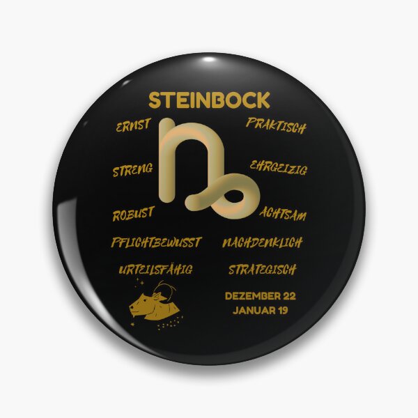 Item preview, Steinbock Zodiac Sign Astrology Symbol Horoscope - Metallic Gold & Black (German Version) designed and sold by ZODIARA.