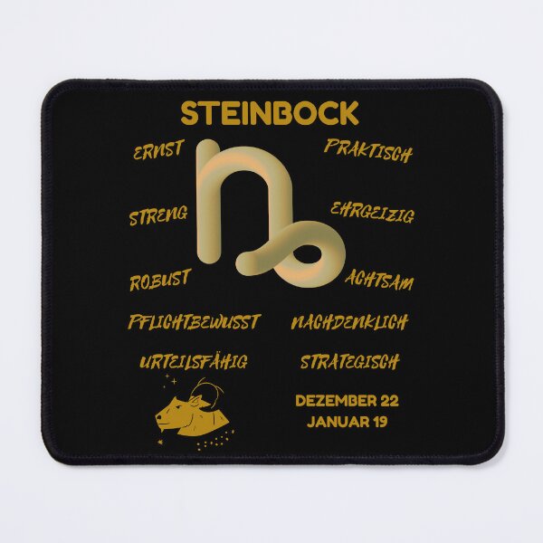 Item preview, Steinbock Zodiac Sign Astrology Symbol Horoscope - Metallic Gold & Black (German Version) designed and sold by ZODIARA.