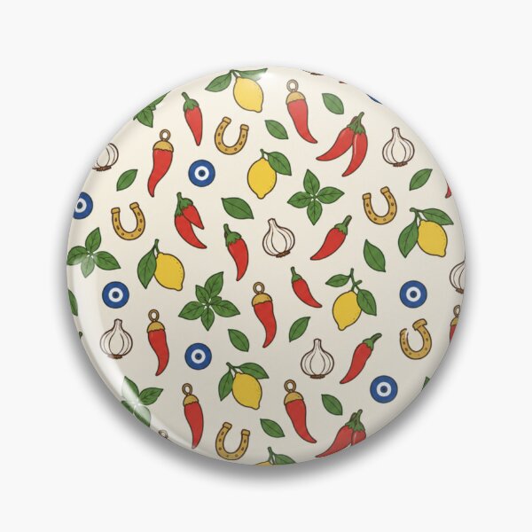 Item preview, Italian Horn Good Luck Pattern | Red Cornicello Charms, Lemons, Chili Peppers and Basil designed and sold by StickyGuys.