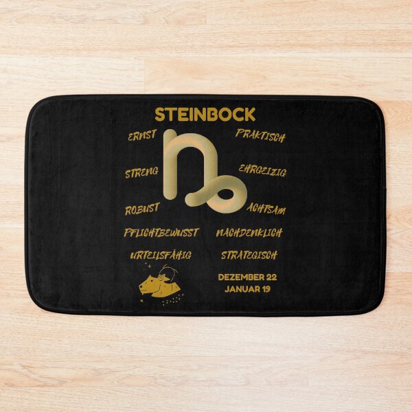 Item preview, Steinbock Zodiac Sign Astrology Symbol Horoscope - Metallic Gold & Black (German Version) designed and sold by ZODIARA.