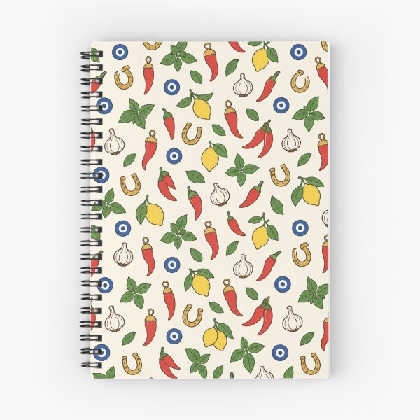 Item preview, Italian Horn Good Luck Pattern | Red Cornicello Charms, Lemons, Chili Peppers and Basil designed and sold by StickyGuys.