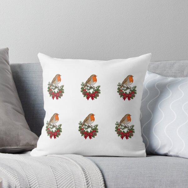 Item preview, Christmas Robin with Holly and Velvet Bow designed and sold by Krasawcew.