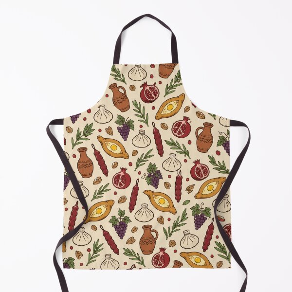 Item preview, Georgian Food Pattern | Khachapuri, Khinkali, Churchkhela and Pomegranates designed and sold by StickyGuys.