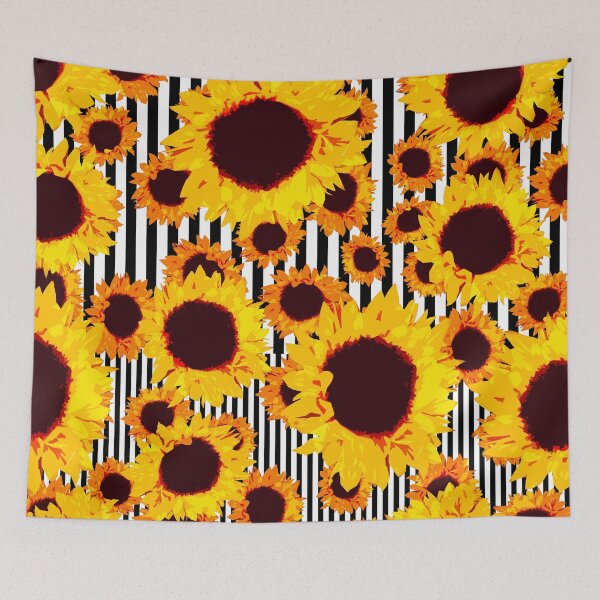 Item preview, sunflowers and stripes designed and sold by David Mark Lane.