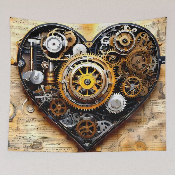 Item preview, Steampunk Heart Mechanical Gears and Cogs Design designed and sold by DEC02.