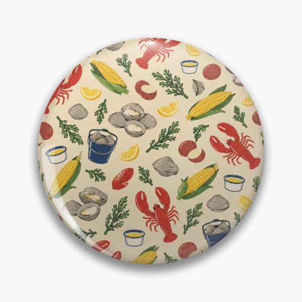 Item preview, Clambake Pattern | New England Seafood Boil with Steamed Clams, Lobsters, Corn and Red Potatoes designed and sold by StickyGuys.
