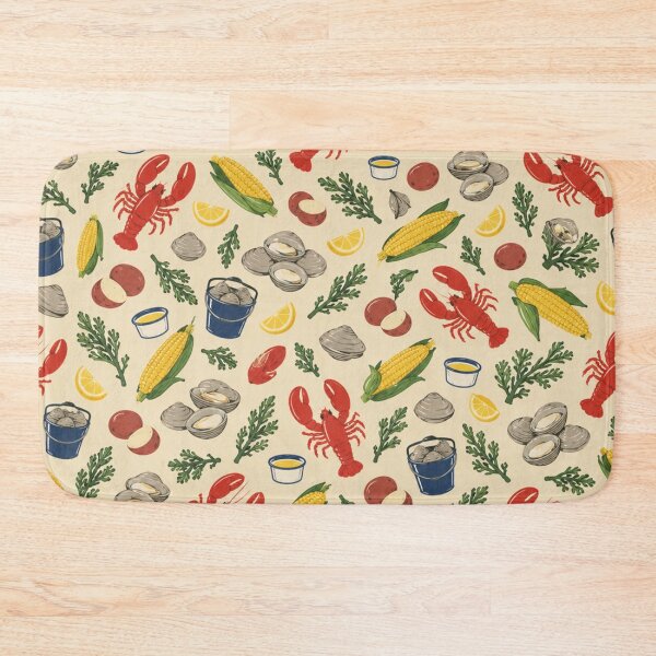 Item preview, Clambake Pattern | New England Seafood Boil with Steamed Clams, Lobsters, Corn and Red Potatoes designed and sold by StickyGuys.