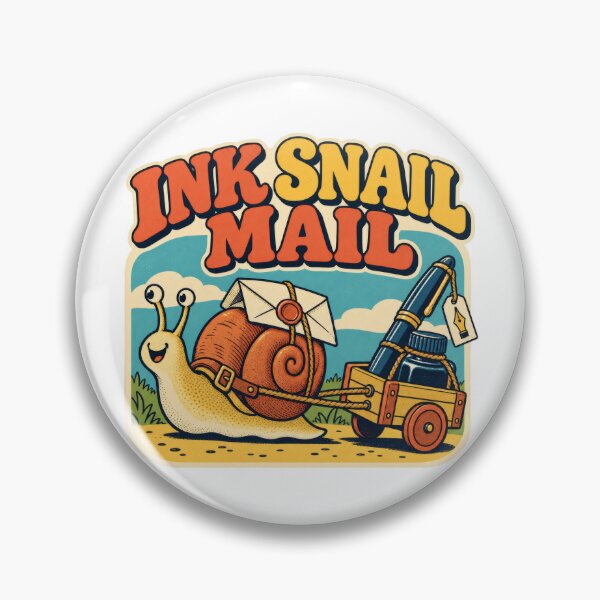 Item preview, Fountain Pen Snail Delivers Ink Mail designed and sold by Pixdot.