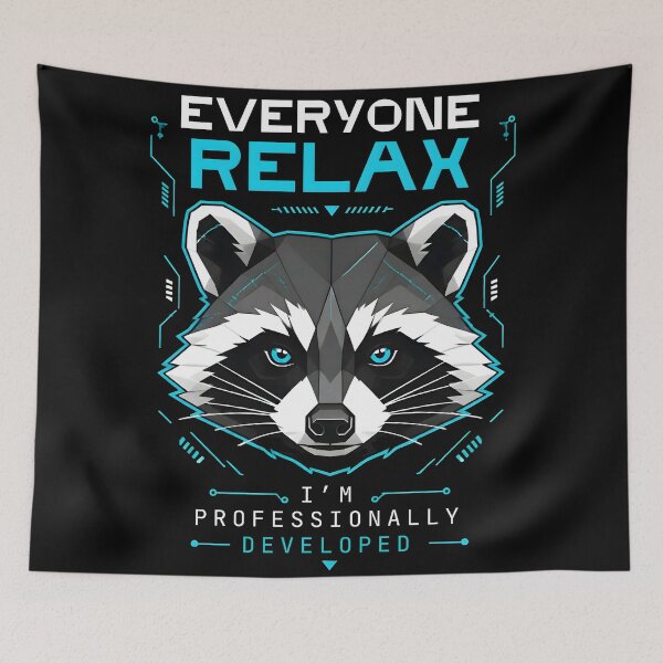 Item preview, Everyone Relax I'm Professionally Developed Cyber Raccoon Neon Gamer Developer  designed and sold by LeSoniPapaPrint.