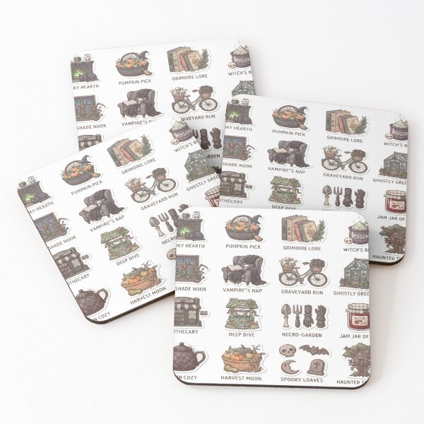 Item preview, Cozy Gothic Witch Aesthetic Spooky Elements Sticker Sheet designed and sold by CalineczkaStudio.