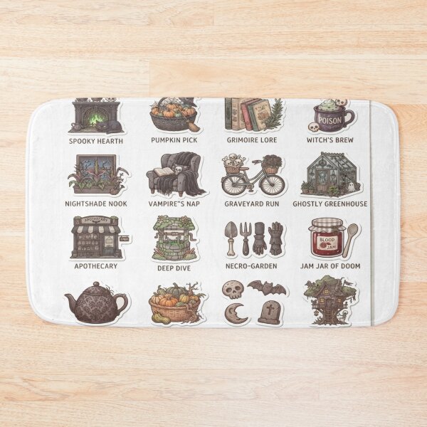 Item preview, Cozy Gothic Witch Aesthetic Spooky Elements Sticker Sheet designed and sold by CalineczkaStudio.