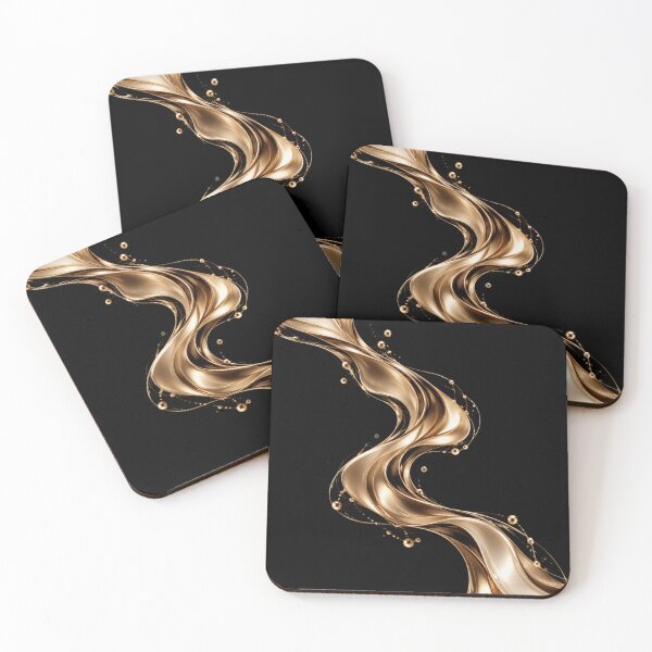 Item preview, Dark Luxury Gold Wave Abstract Art designed and sold by BohoMysticArt.