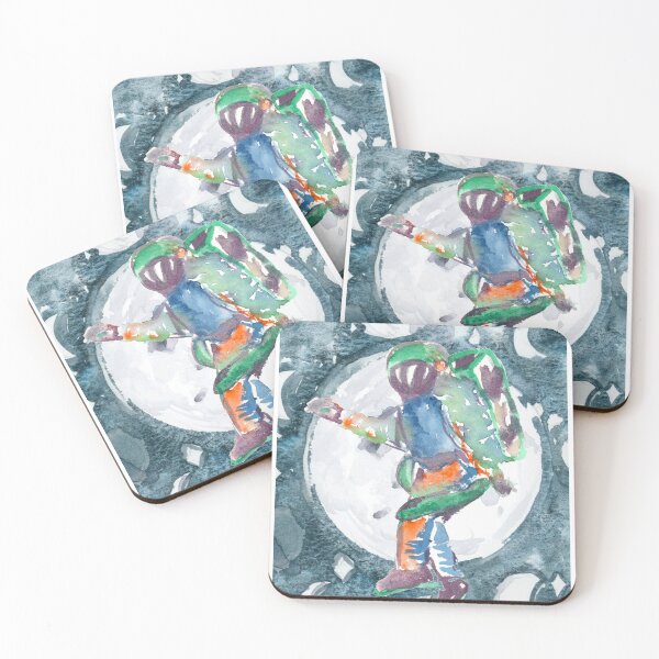 Item preview, Lost in Space Astronaut: Watercolor Moon Phases designed and sold by FaireWaveArt.