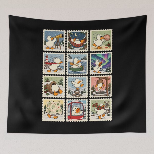Item preview, Funny Duck Christmas – Vintage Postage Stamp Collection designed and sold by AMICO77.