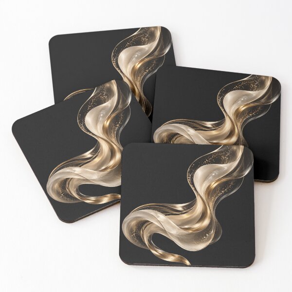 Item preview, Golden Shimmering Wave Abstract Art designed and sold by BohoMysticArt.