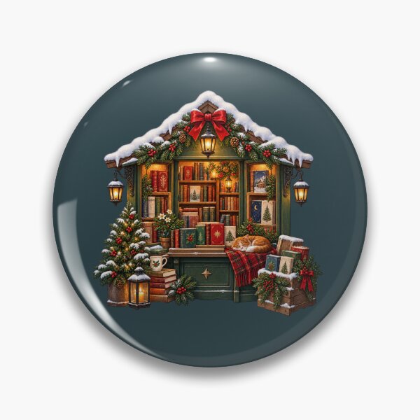 Item preview, Winter Bookshop Window - Christmas Illustration designed and sold by JPMprints.