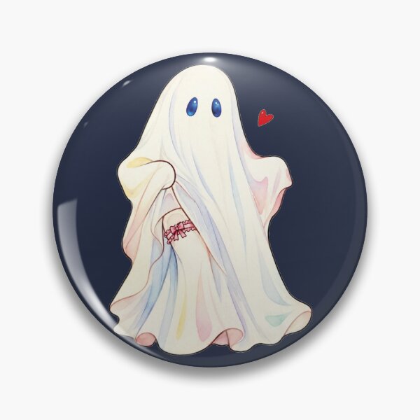 Item preview, Cute Flirty Halloween Ghost with Pink Garter designed and sold by MoxisWatercolor.
