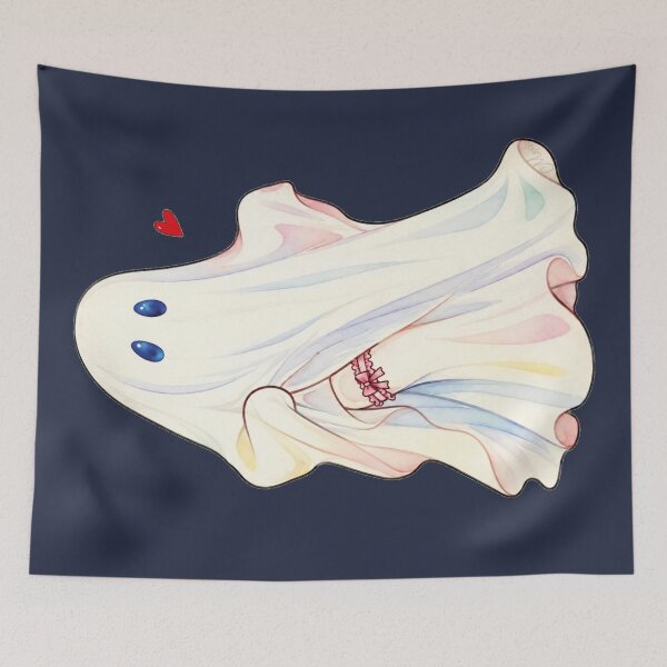 Item preview, Cute Flirty Halloween Ghost with Pink Garter designed and sold by MoxisWatercolor.