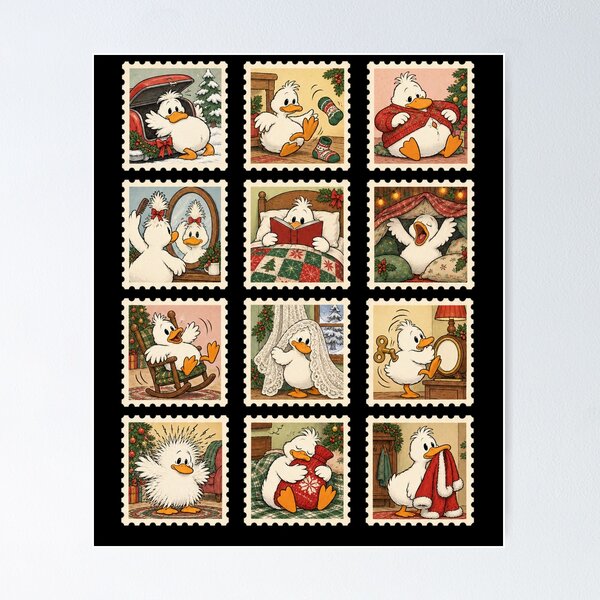 Item preview, Funny Duck Christmas – Vintage Postage Stamp Collection designed and sold by AMICO77.