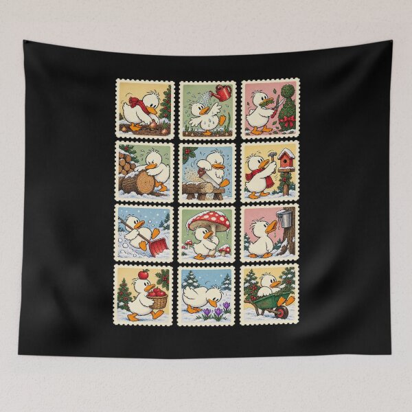 Item preview, Funny Duck Christmas – Vintage Postage Stamp Collection designed and sold by AMICO77.