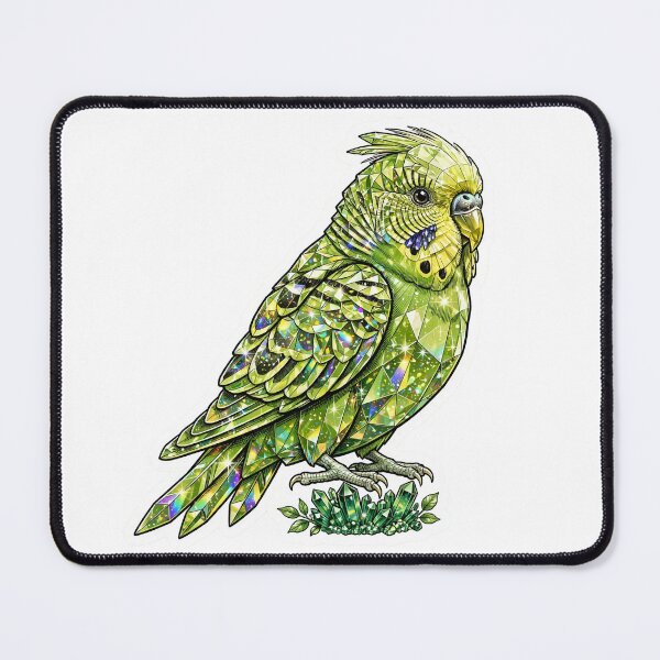 Item preview, Budgerigar Crystal Sticker - Australian Budgie Lime Green With Emerald Base designed and sold by Crystal Critters .