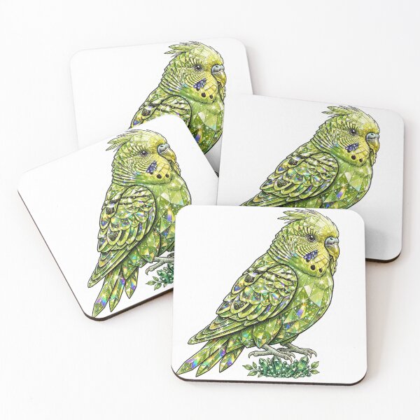 Item preview, Budgerigar Crystal Sticker - Australian Budgie Lime Green With Emerald Base designed and sold by Crystal Critters .