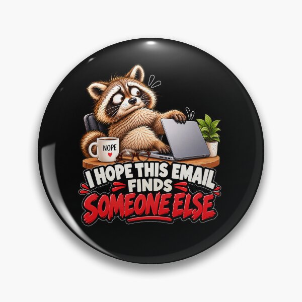 Item preview, Funny Office Raccoon Email Humor designed and sold by DoodleDarling.