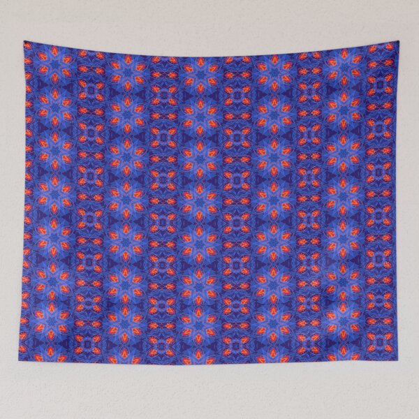 Item preview, Psychedelic Bug Kaleidoscopic Pattern – Vibrant Blue and Red Insect Mandala designed and sold by Kendica.