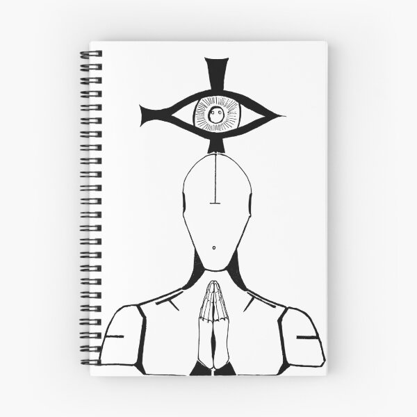 Item preview, The Robot's Prayer - Mystical Machine Ink Sketch designed and sold by BarnBurns.
