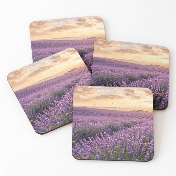 Item preview, Lavender Field at Golden Hour – Purple Sunset Farm Scene designed and sold by BloomandGrace.