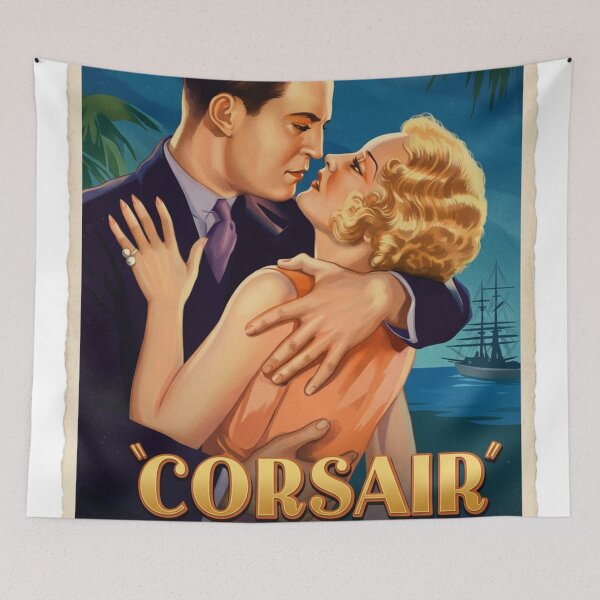 Aperçu de l'œuvre T-shirt Corsair Original Custom Vintage Movie Poster Wall Art Design créée et vendue par Cool Robot Bro..