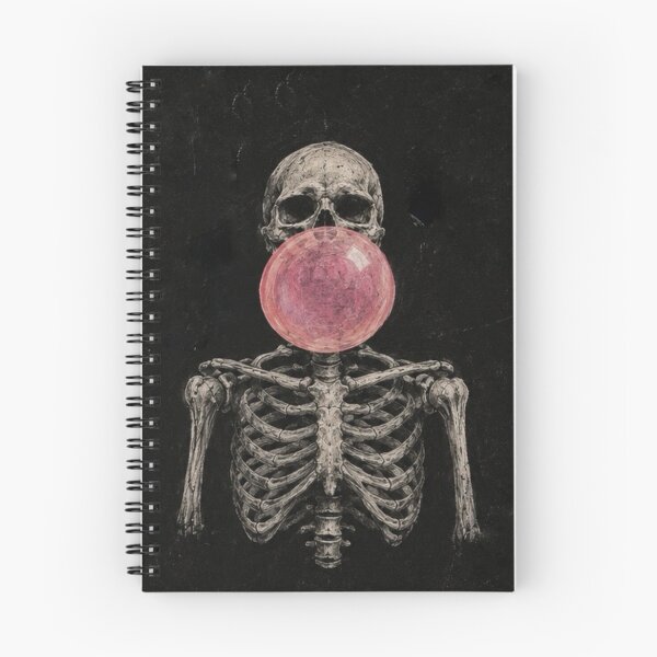 Item preview, "Bubble Goth" - Skeleton Chewing Pink Bubble Gum Dark designed and sold by cabuks.