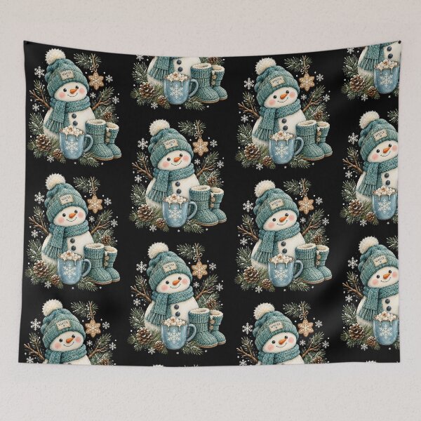 Item preview, Cozy Winter Snowman Watercolor Hot Cocoa designed and sold by metalsnak.