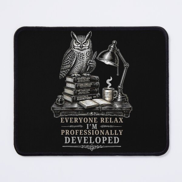 Item preview, Everyone Relax I'm Professionally Developed Owl System Architect Tech Humor  designed and sold by LeSoniPapaPrint.