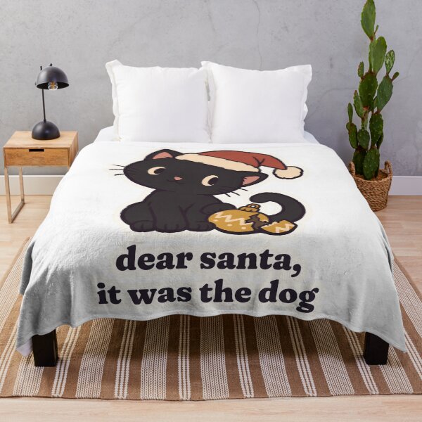 Item preview, Black Cat Dear Santa It Was the Dog Christmas designed and sold by OuqCreations.