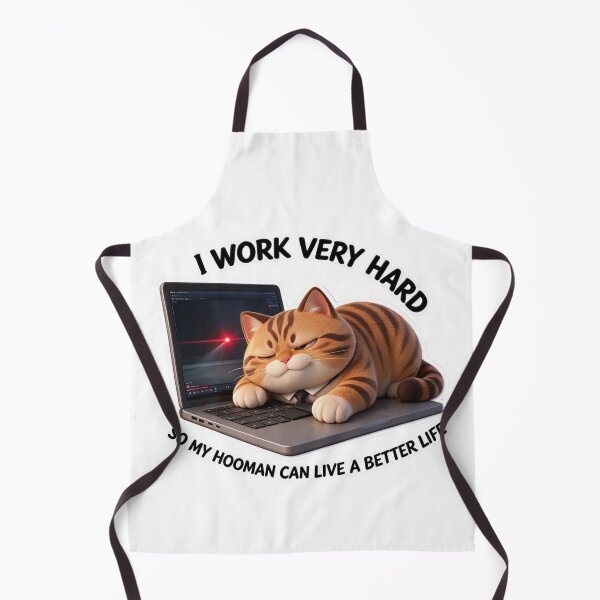 Item preview, Miso Says "I Work Very Hard" – Funny Sleeping Cat on Laptop Sticker designed and sold by NoManDesign.