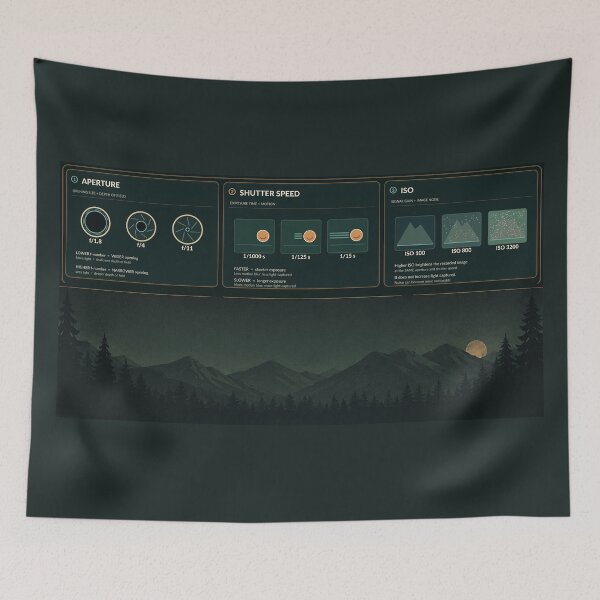 Item preview, Photography Exposure Triangle Desk Mat – Aperture Shutter Speed ISO Guide designed and sold by astersgraphics.