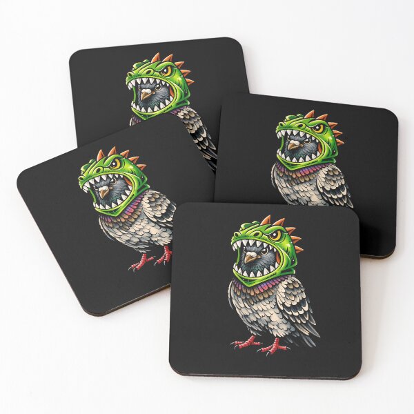 Item preview, Pigeon Wearing a Green Dragon Helmet designed and sold by orange-grape.