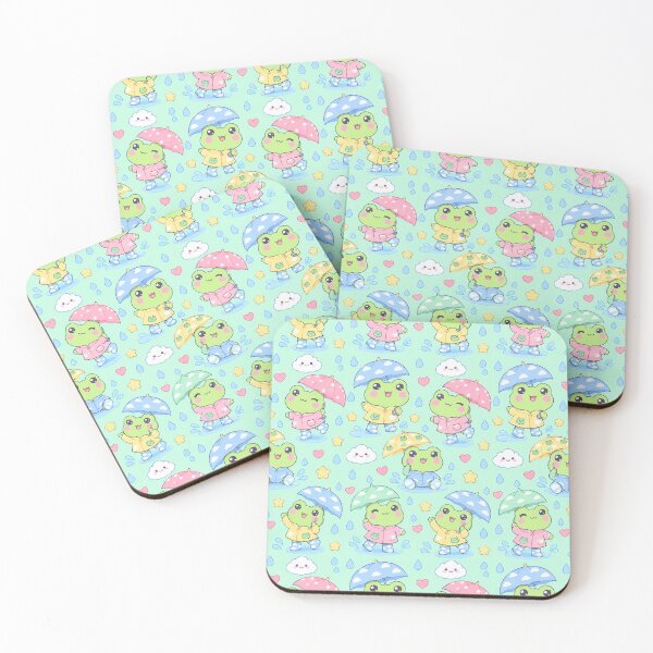 Item preview, Kawaii Rainy Day Frog with Cloud Rain Boots Cute Pastel Pattern designed and sold by Soft Berry Studio.