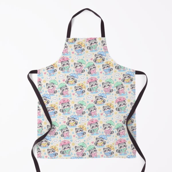 Item preview, Kawaii Rainy Day Raccoon with Cherry Rain Boots Cute Pastel Pattern designed and sold by Soft Berry Studio.