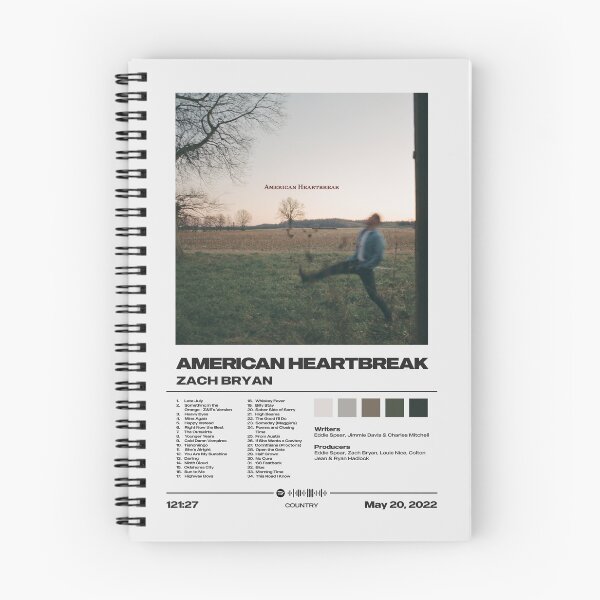 Item preview, American Heartbreak by Zach Bryan - Tracklist Art designed and sold by FourthWall Prints.