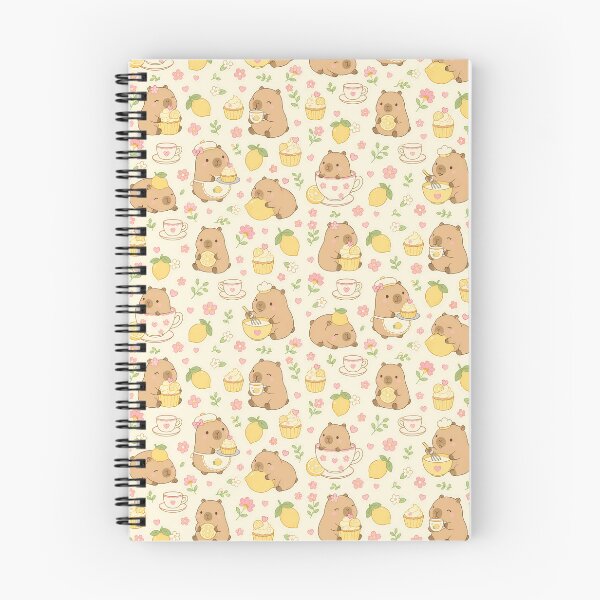 Item preview, Kawaii Capybara Lemon Bakery Pattern designed and sold by Soft Berry Studio.
