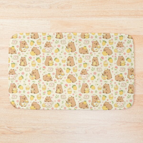 Item preview, Kawaii Capybara Lemon Bakery Pattern designed and sold by Soft Berry Studio.