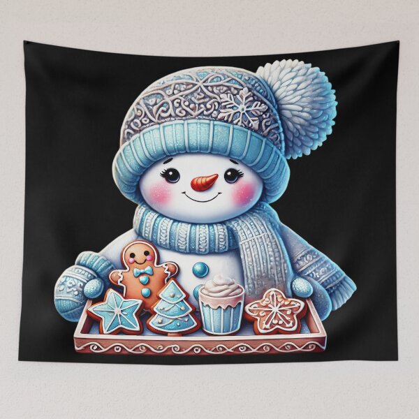 Item preview, Cute Snowman Art Wearing Blue Holding Cookie Tray  designed and sold by DEC02.