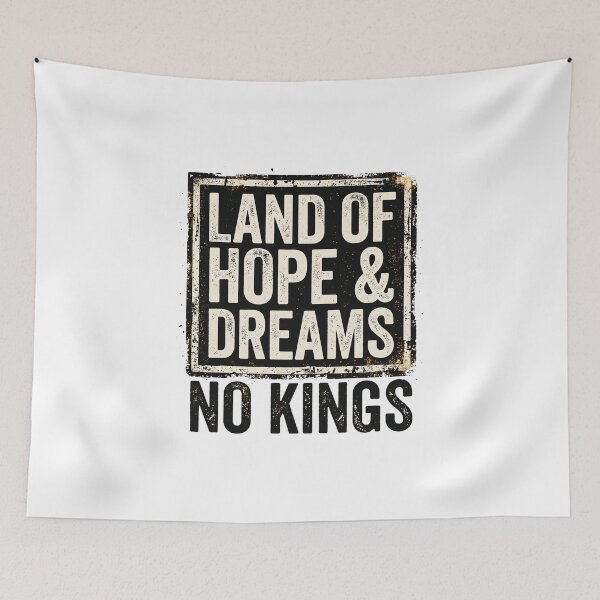 Item preview, Land of Hope and Dreams No Kings Typography Art designed and sold by FouChan.