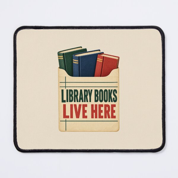 Item preview, Library Books Live Here Vintage Library Pocket Tote Bag designed and sold by astersgraphics.